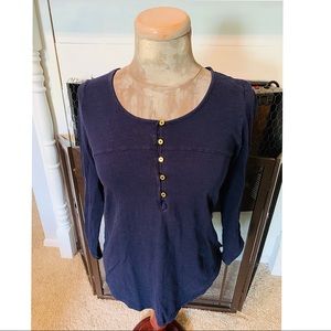 Banana republic navy 3/4 sleeve Henley top sz M